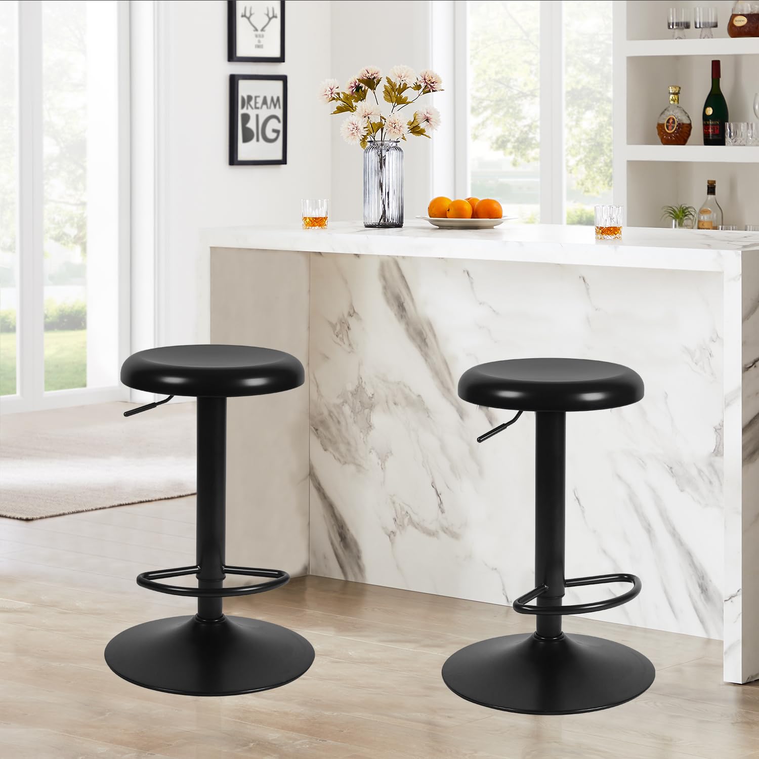Adjustable Swivel Bar Stools Set of 2