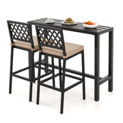 3 Piece Outdoor Bar Table and Chairs Set