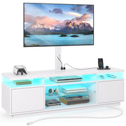 TV Stand with Mount and Power Outlet 59.1" - Swivel Height Adjustable Entertainment Center