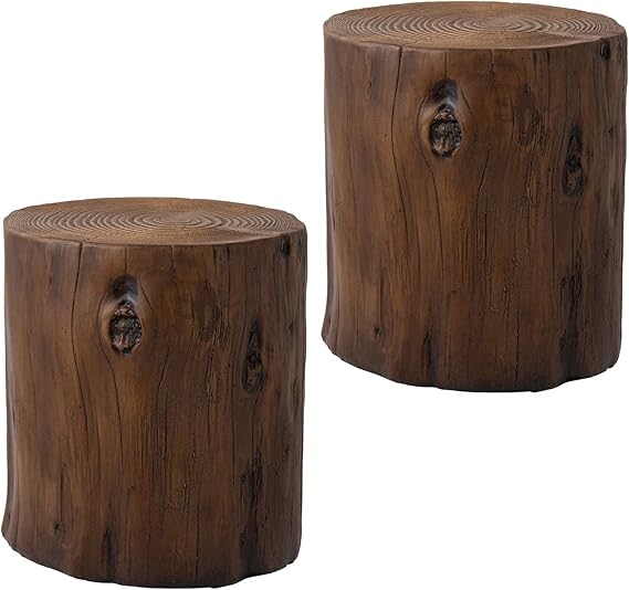 Concrete Stump Side Table Set of 2