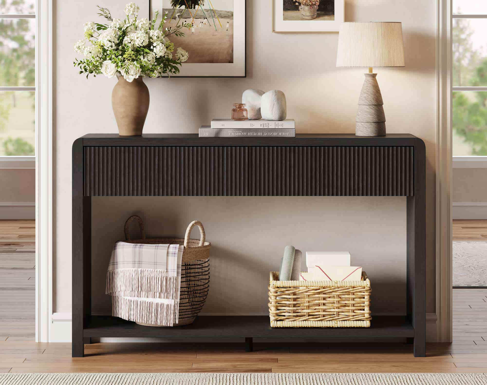 Console Table with 2 Drawers for Entryway