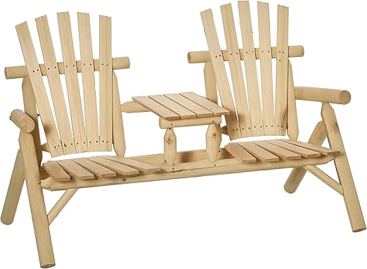 2-Seat Adirondack Bench with Center Table
