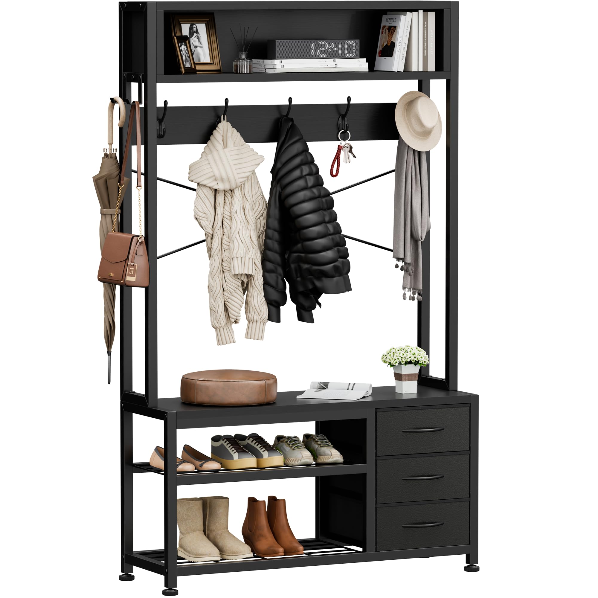 Hall Tree with Bench and Shoe Storage