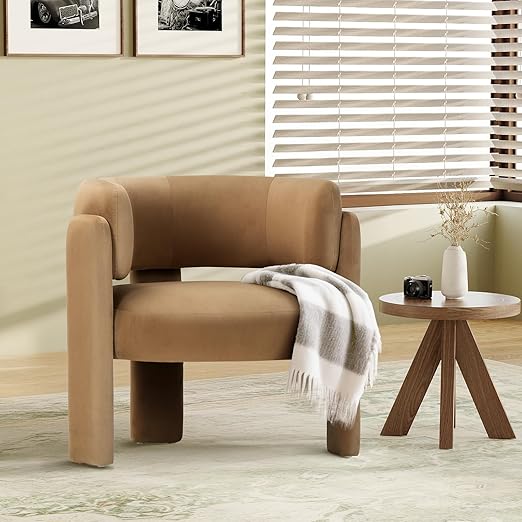 Velvet Barrel Accent Chairs Set of 2