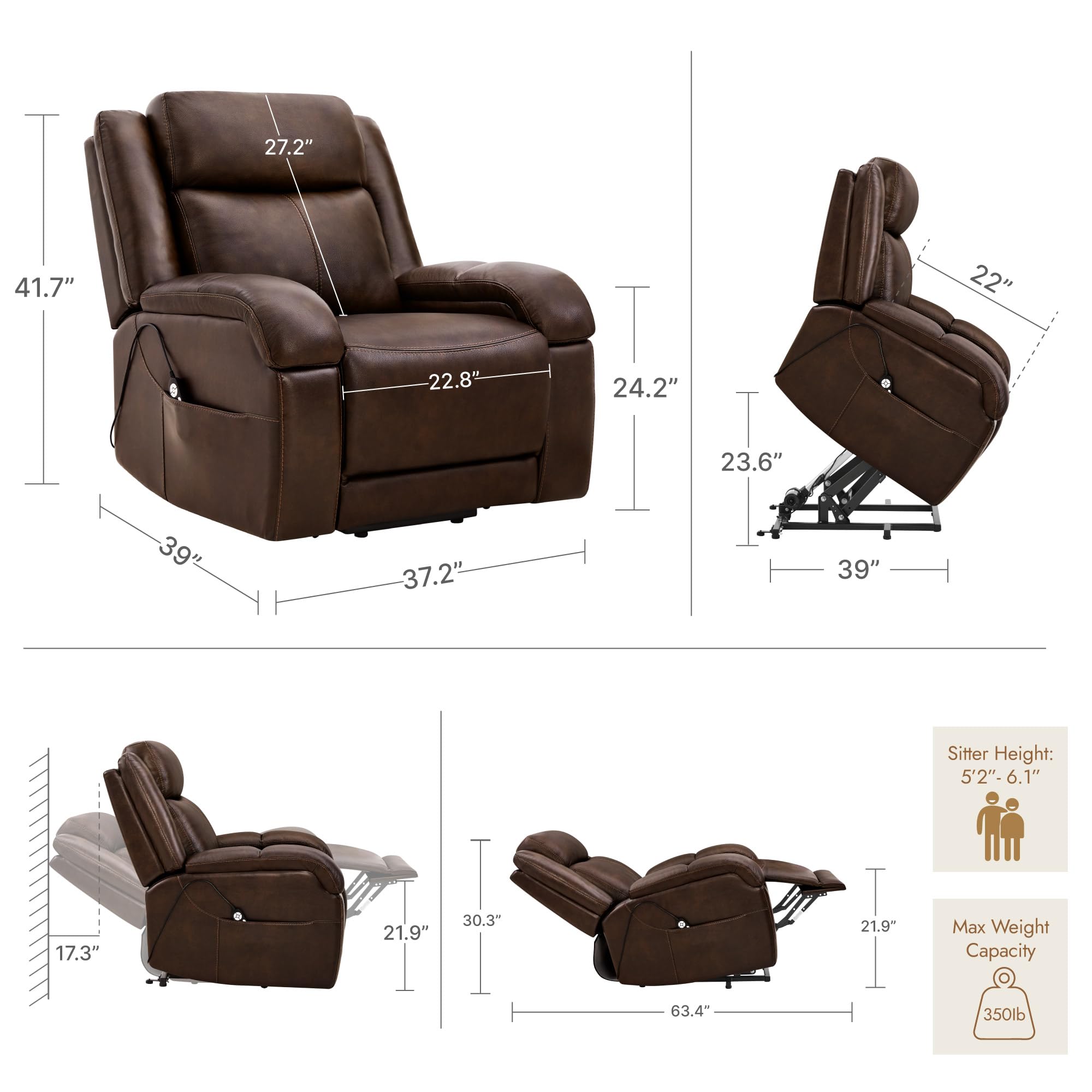 Power Lift Recliner Chair with Heat and Massage