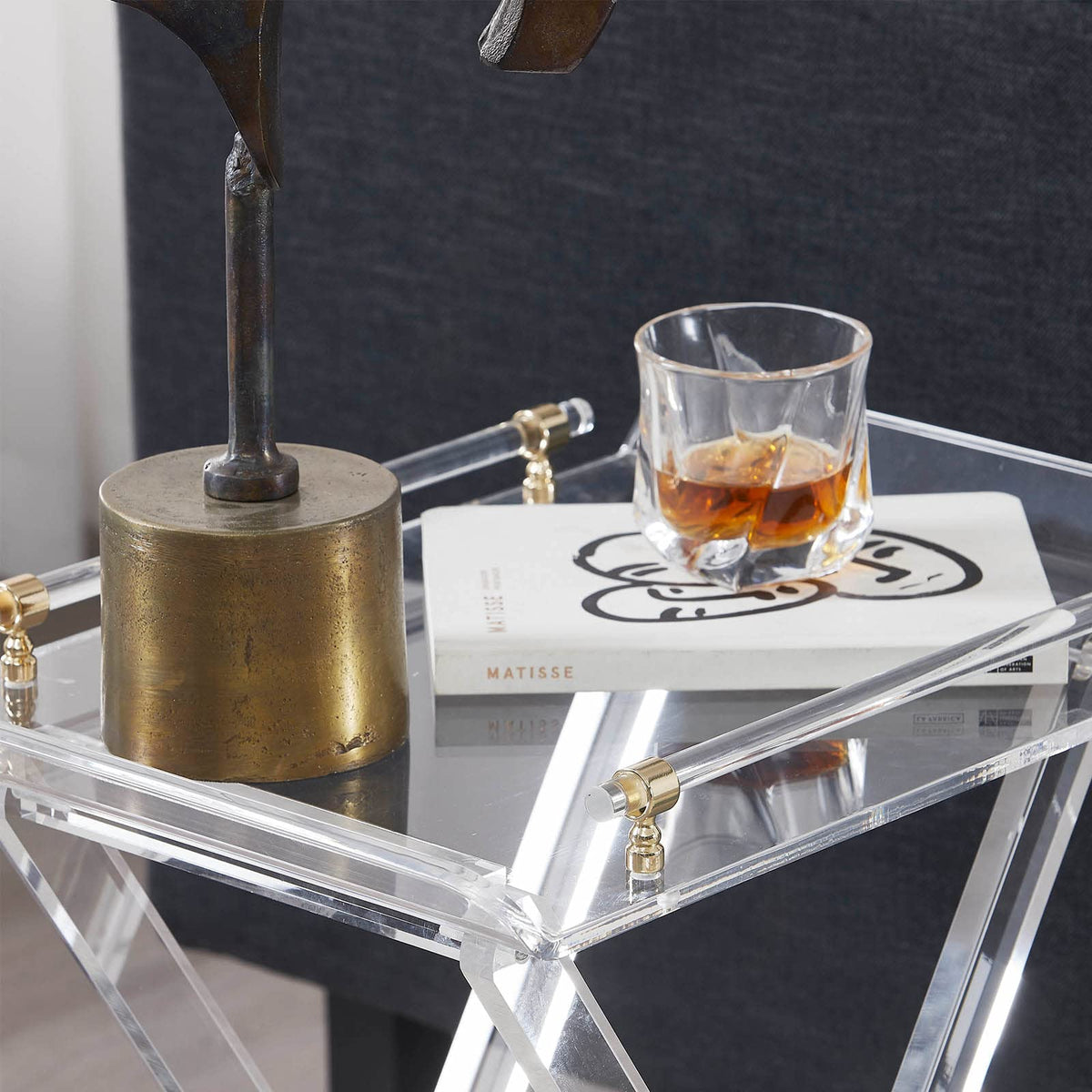 Acrylic Folding Tray Table with Handle