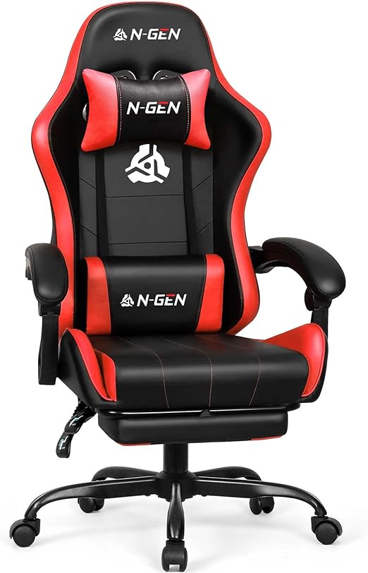 High Back Ergonomic Gaming Chair with Footrest