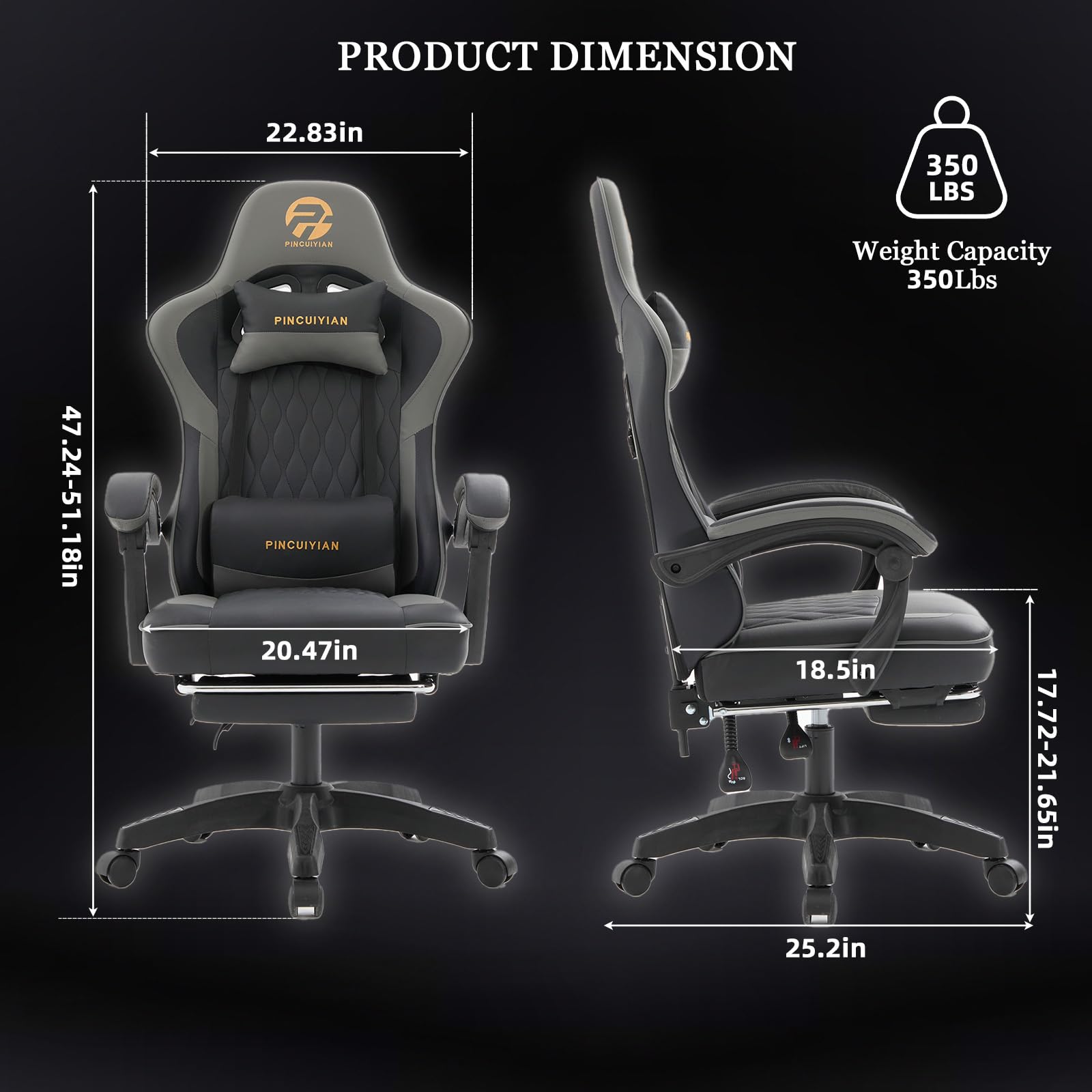 Ergonomic Gaming Chair with Footrest and Lumbar Support