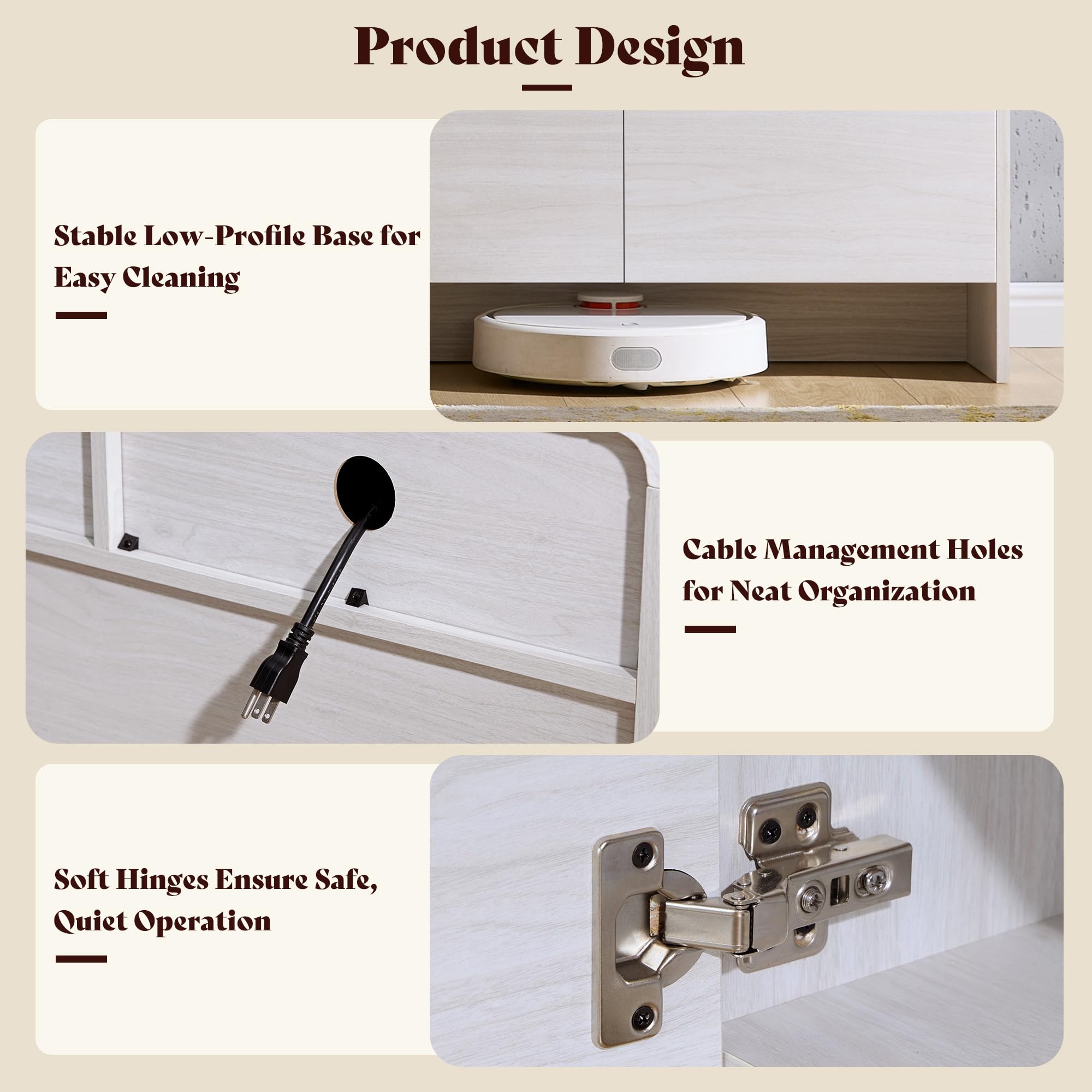 70" Modern TV Stand with Curved Design