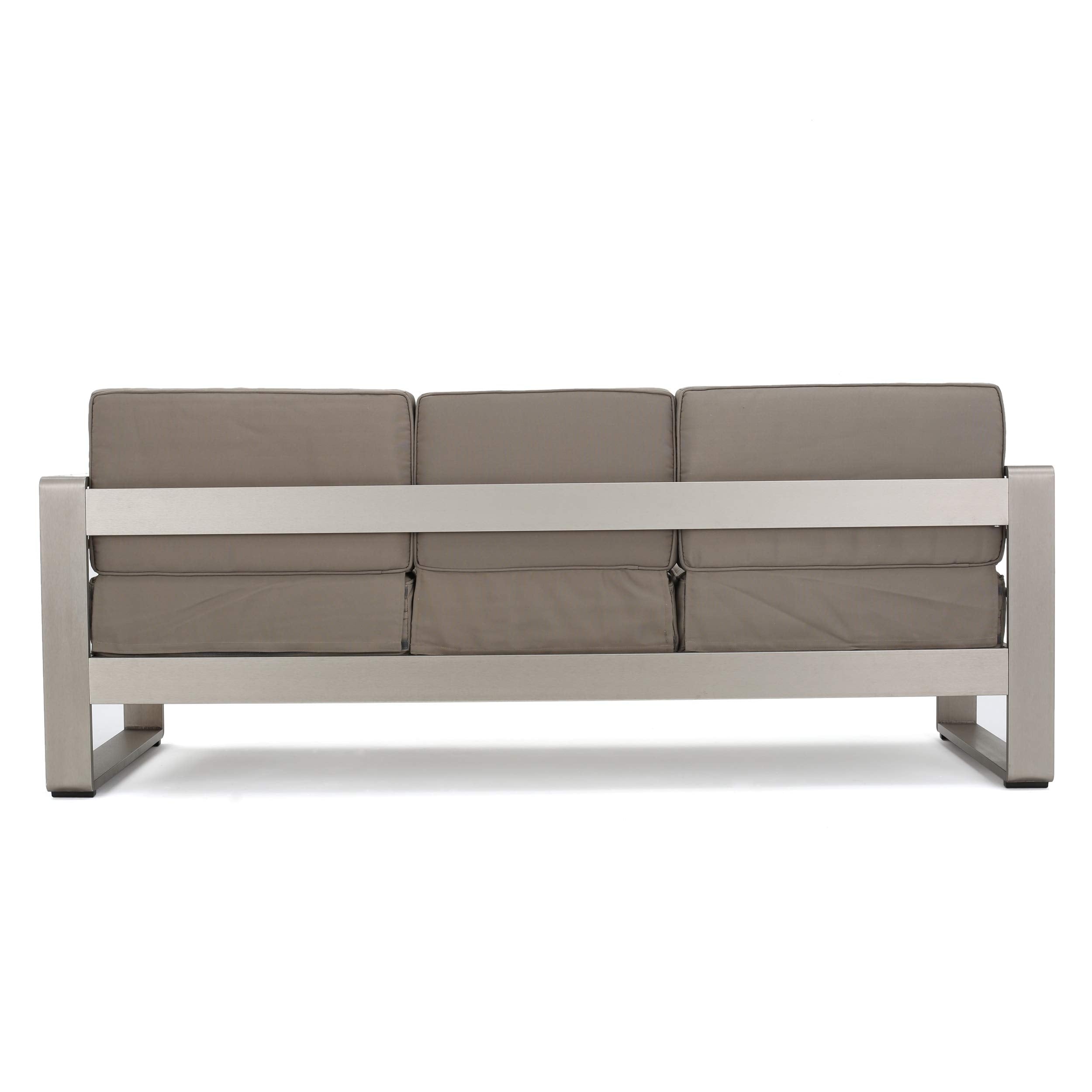 Outdoor Loveseat Sofa with Tray - Khaki