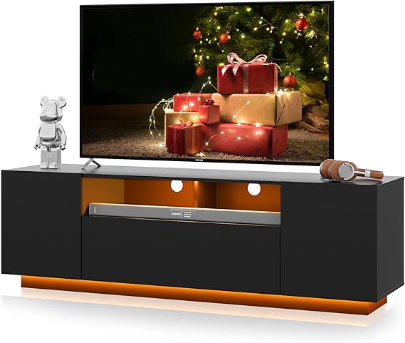 58" LED TV Stand with Storage Cabinets