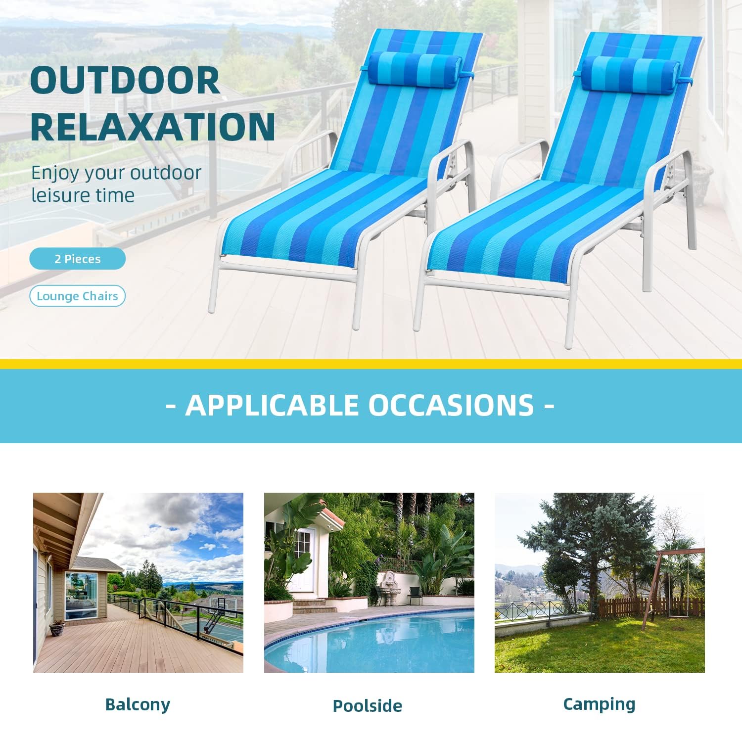 All-Weather Textiline Recliner Chairs Set of 2