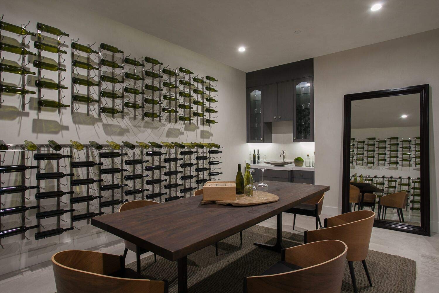 Wall Mounted Wine Rack 9 Bottle Satin Black