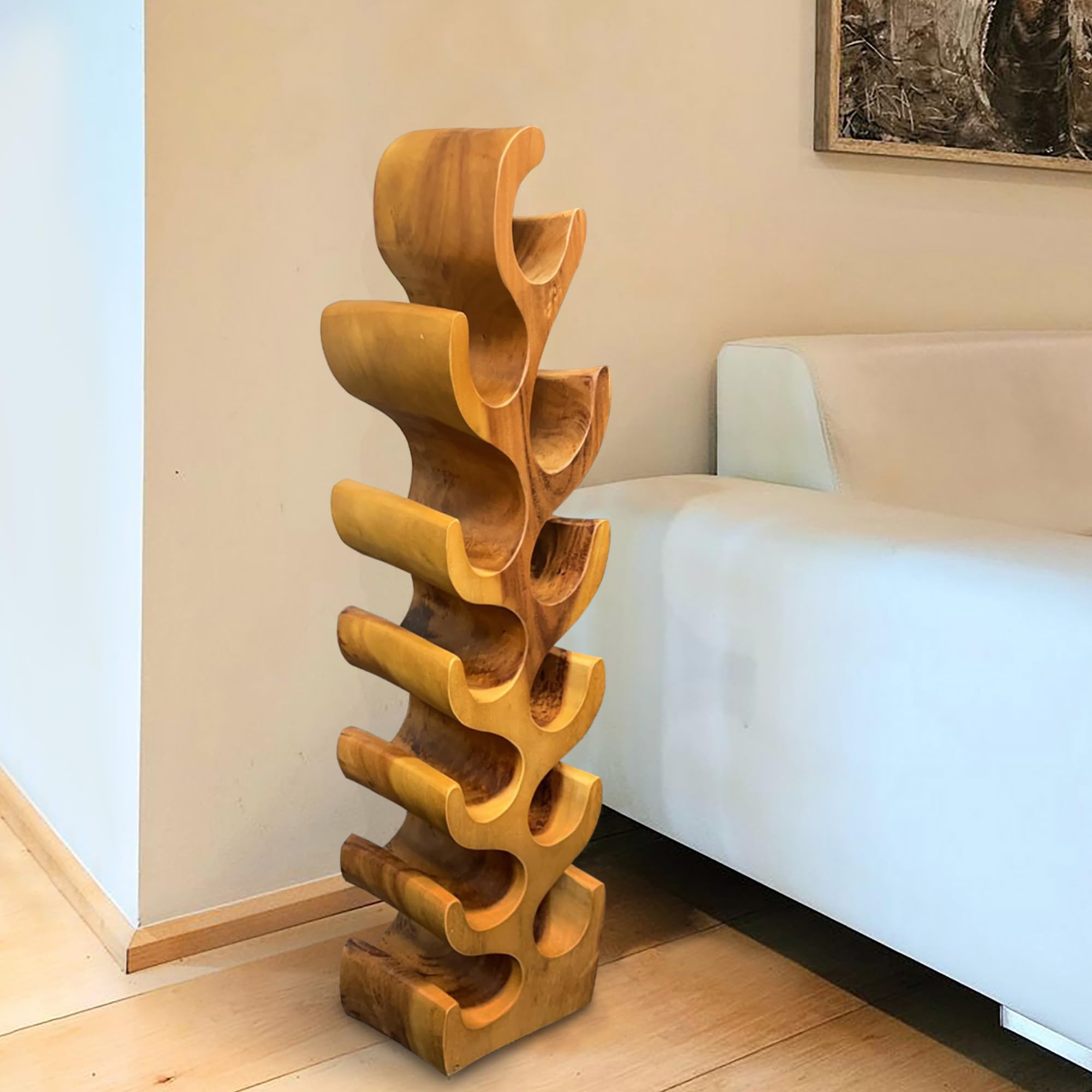12 Bottle Acacia Wood Wine Rack