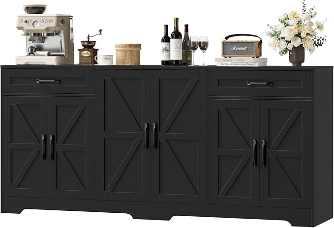 71" Farmhouse Sideboard Buffet Cabinet with Storage