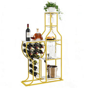 5-Tier Wine Rack Freestanding Floor 11 Bottles Storage Cabinet