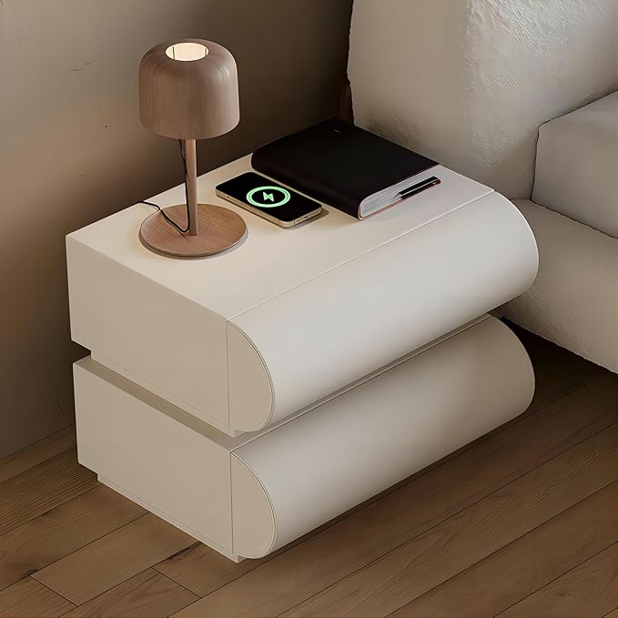 Smart Nightstand with Wireless Charging and 3 Drawers