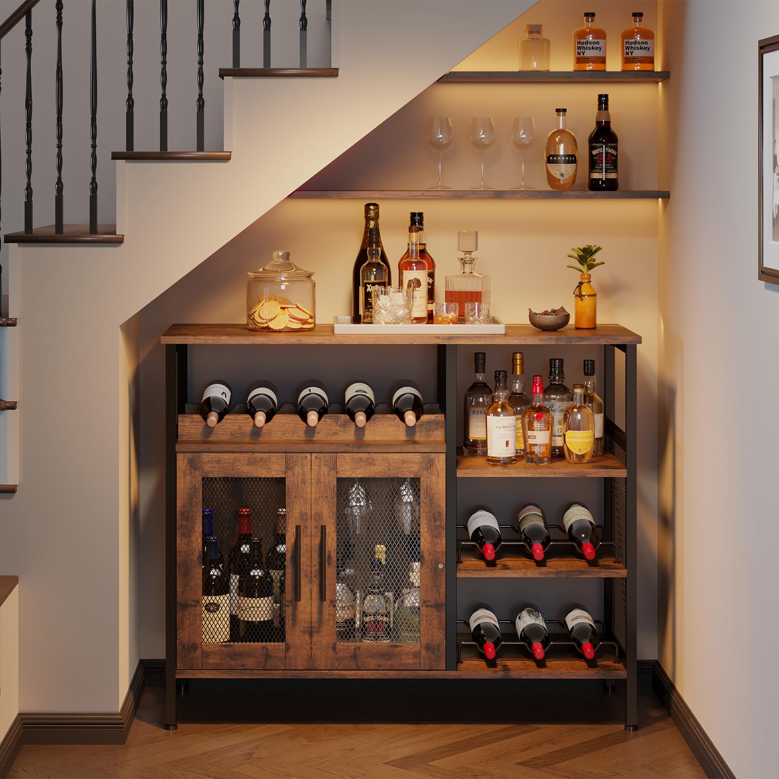 Wine Bar Cabinet with Glass Holder