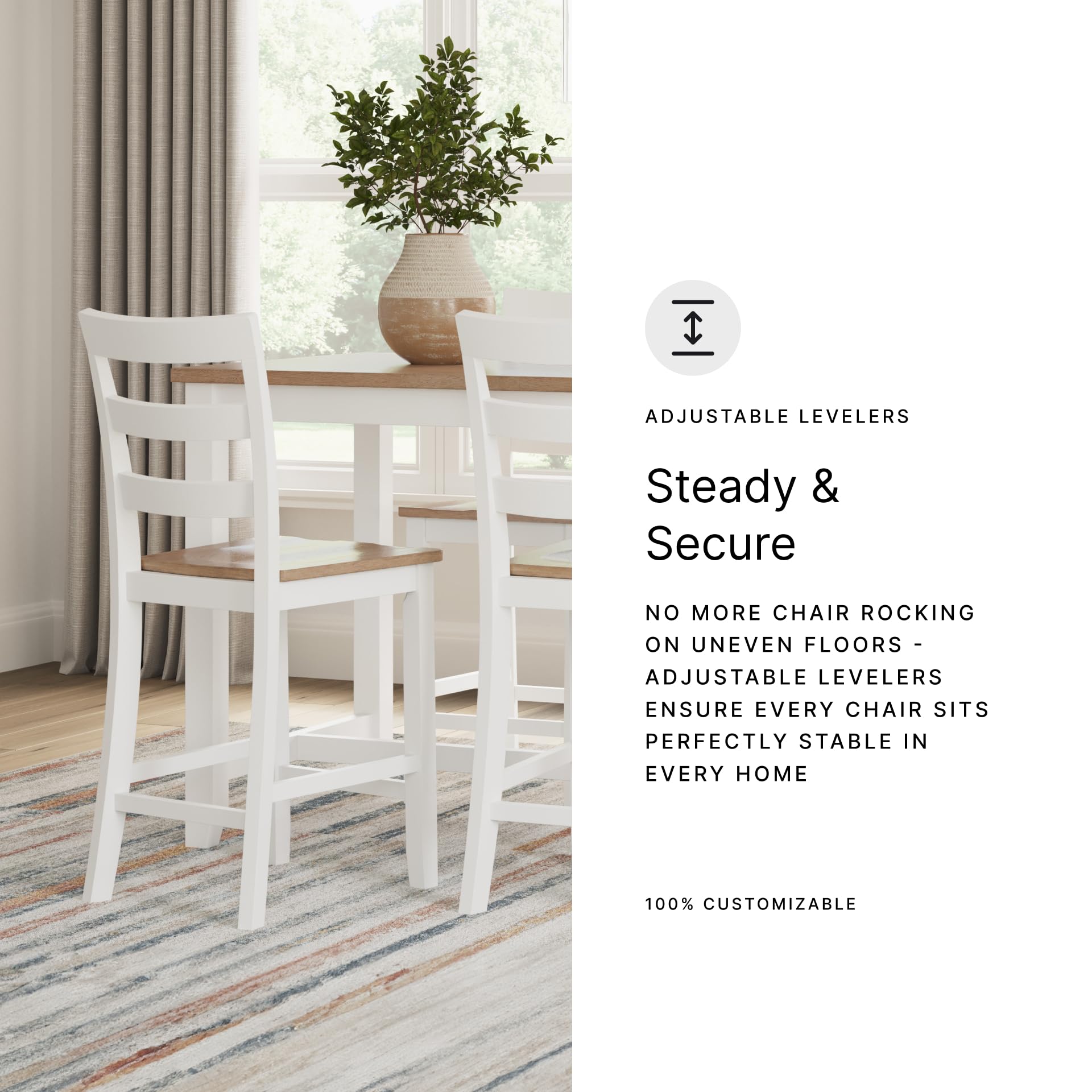 Counter Height Dining Set with Upholstered Stools