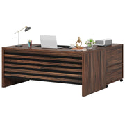L-Shaped Executive Desk with Mobile File Cabinet