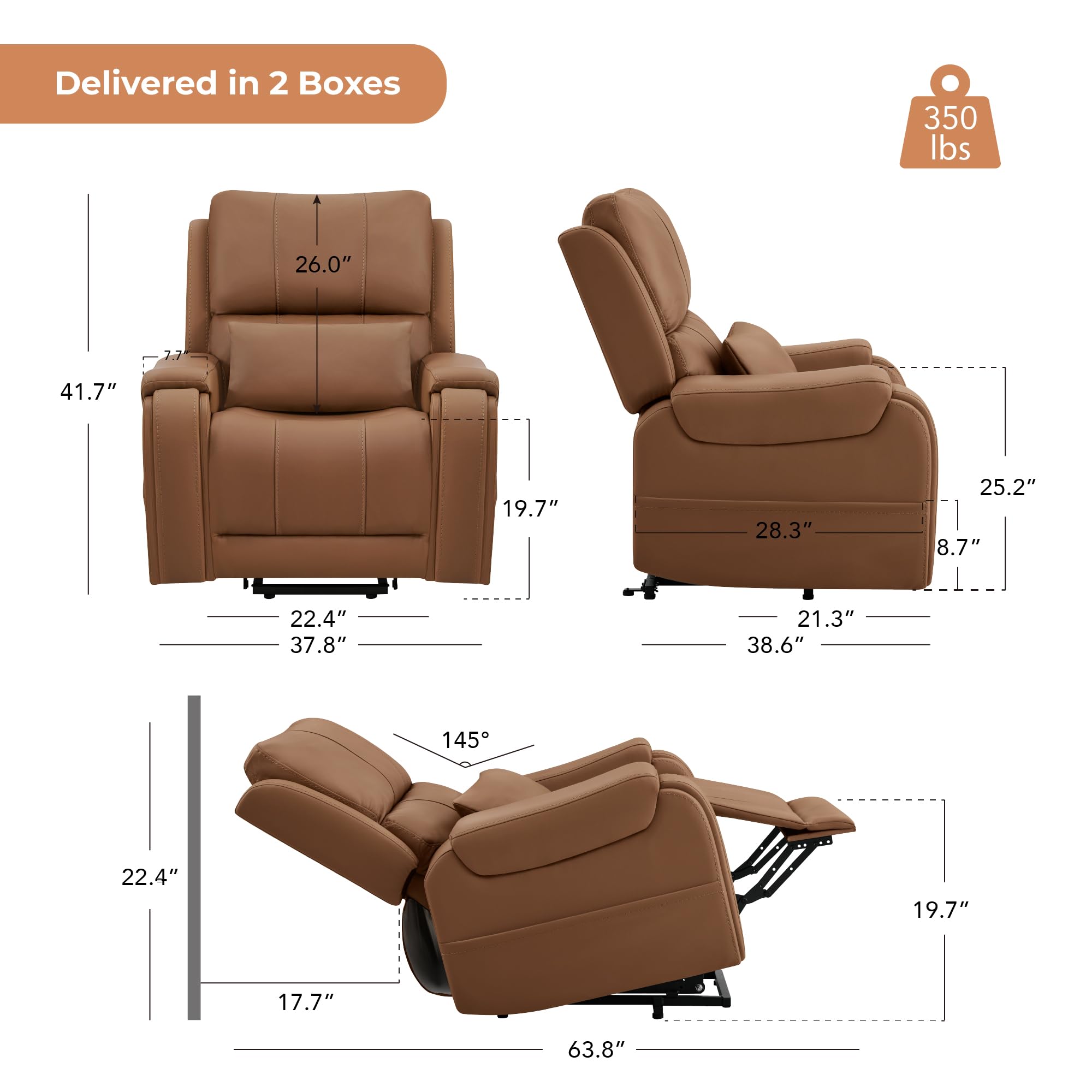 Power Lift Recliner Chair with Heat and Massage