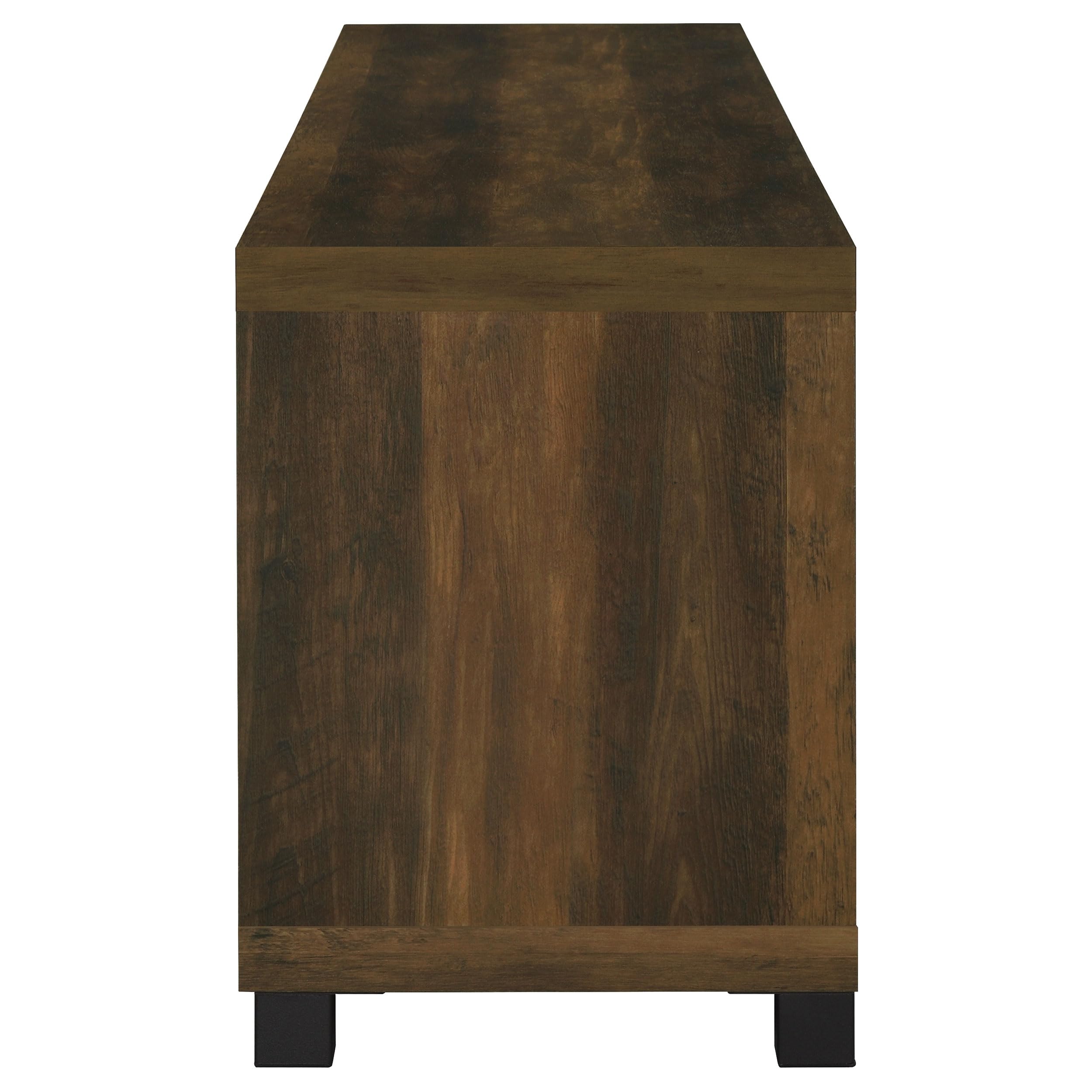 79" TV Stand with Glass Doors and Adjustable Shelves