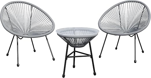 3-Piece Patio Bistro Set with Acapulco Chairs