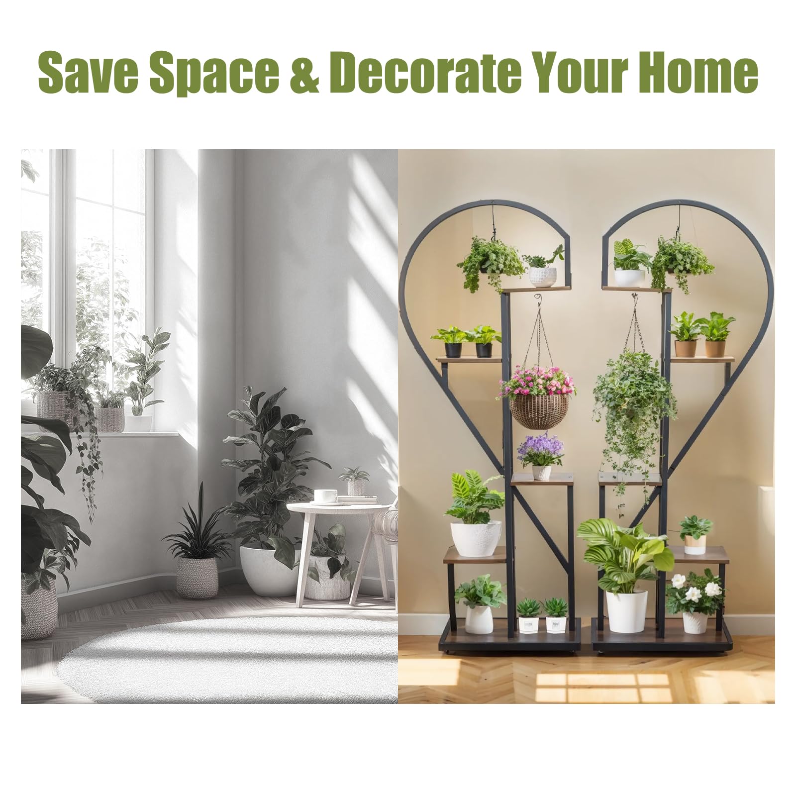 5-Tier Corner Plant Stand Indoor Tall Flower Shelves 2PCS