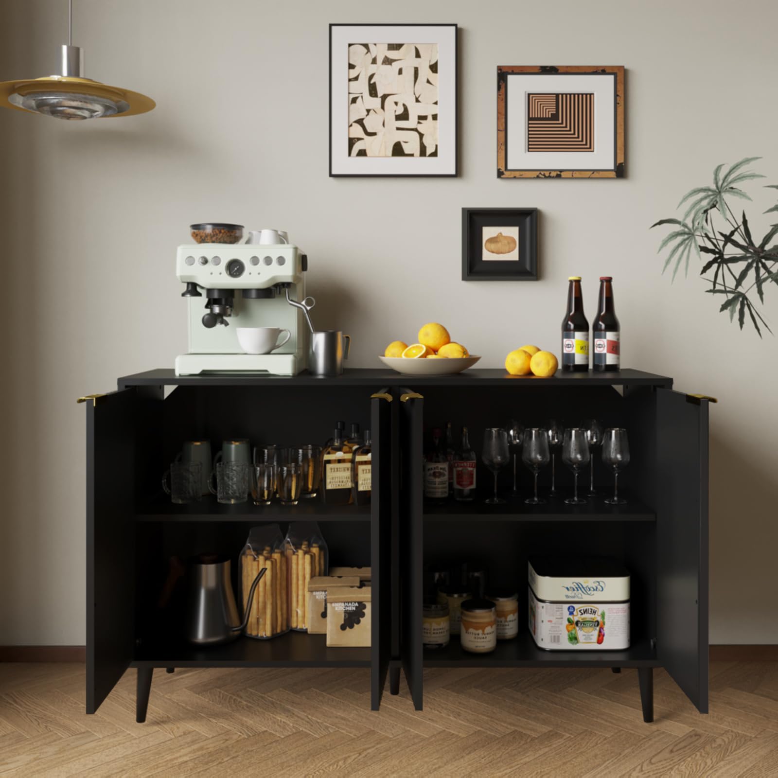 Fluted Sideboard Cabinet with 4 Doors