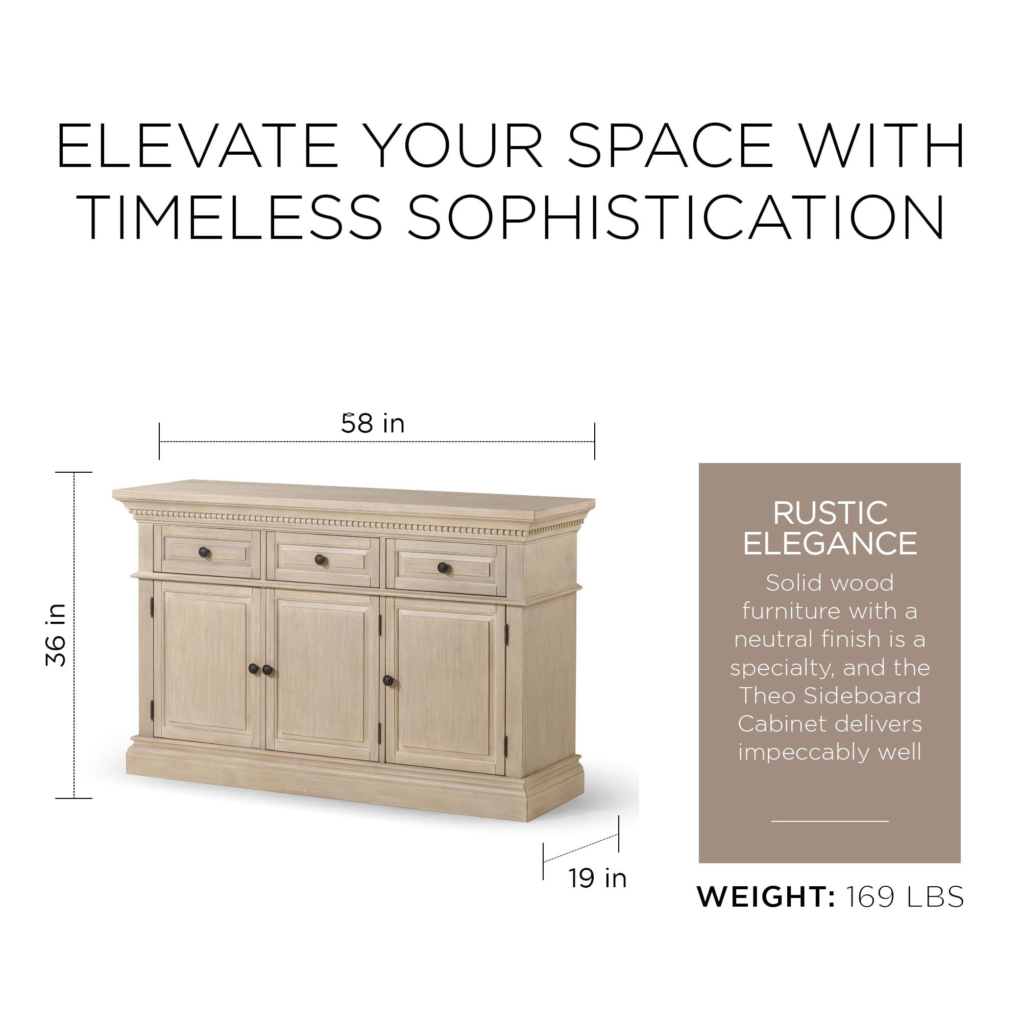 Traditional Wooden Sideboard Buffet Server