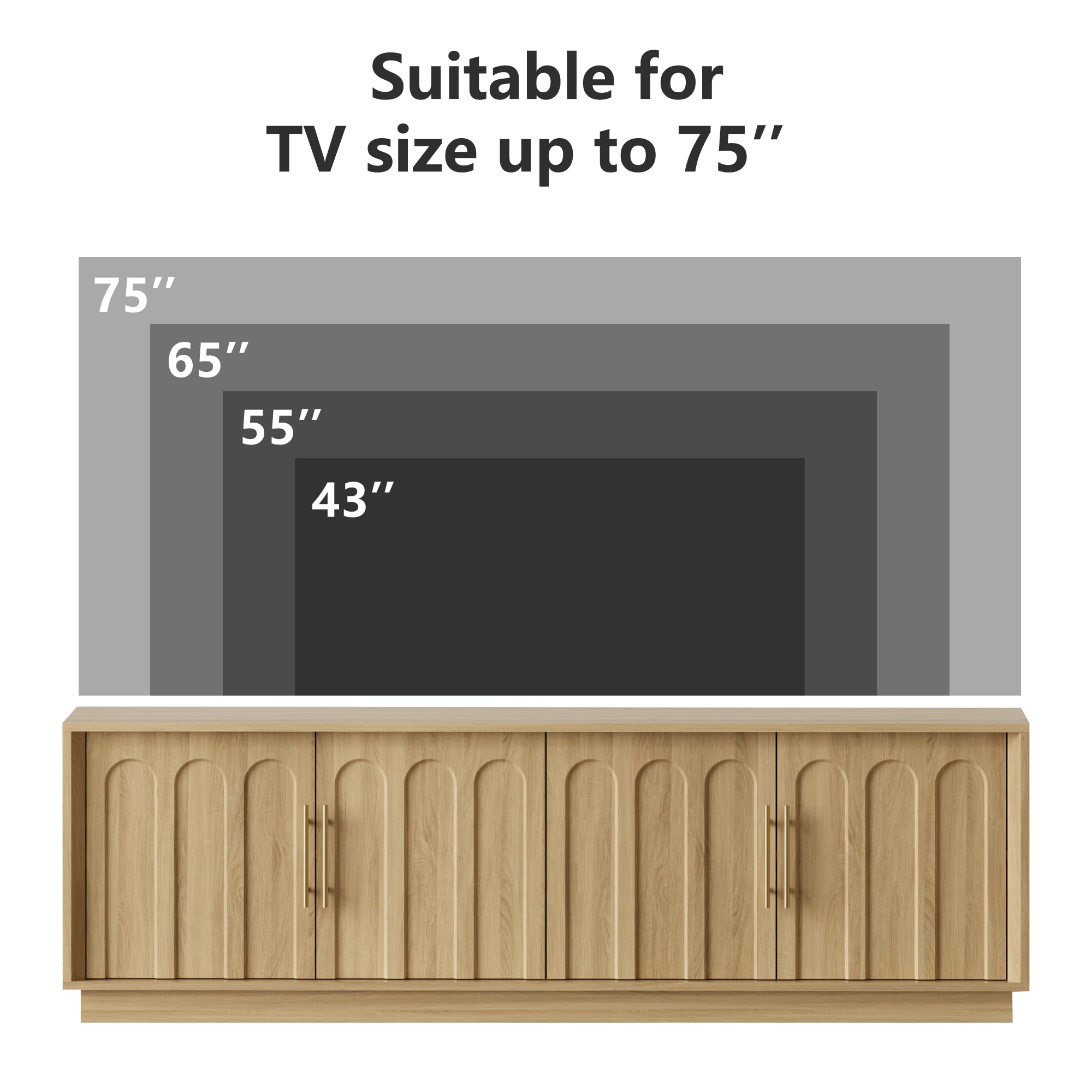 Mid Century Modern TV Stand with Arched Design