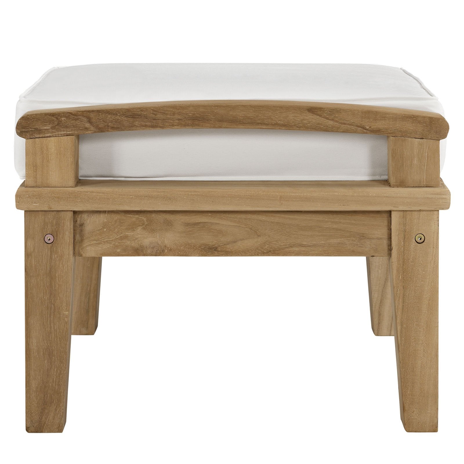 Teak Wood Outdoor Patio Ottoman with Cushion