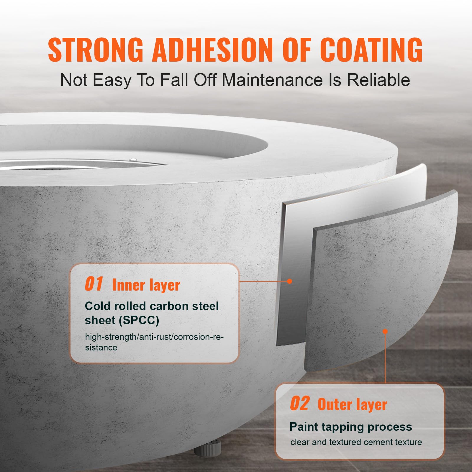 39-Inch Propane Fire Pit with Lava Rocks and Rain Cover