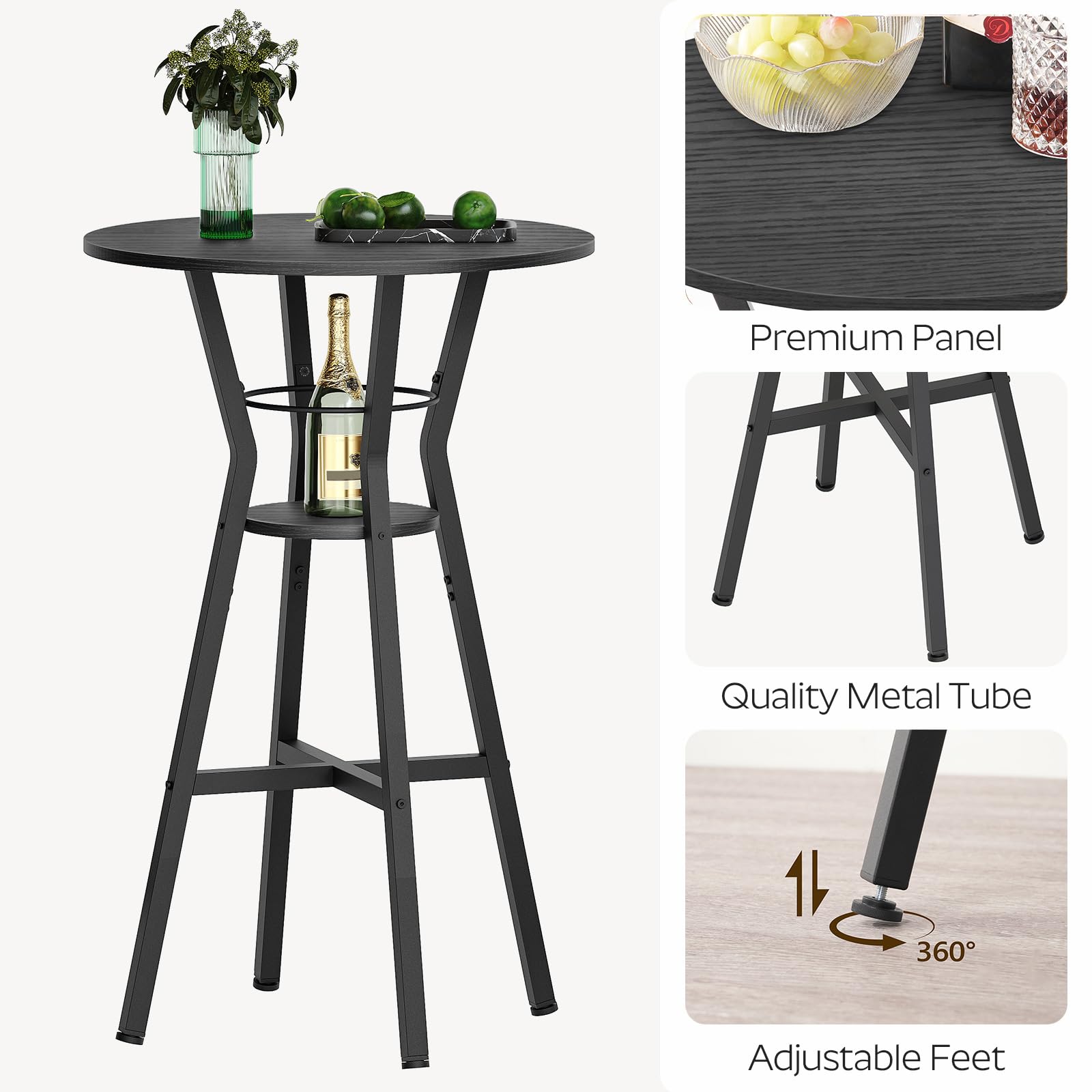 2-Tier Round Bar Table