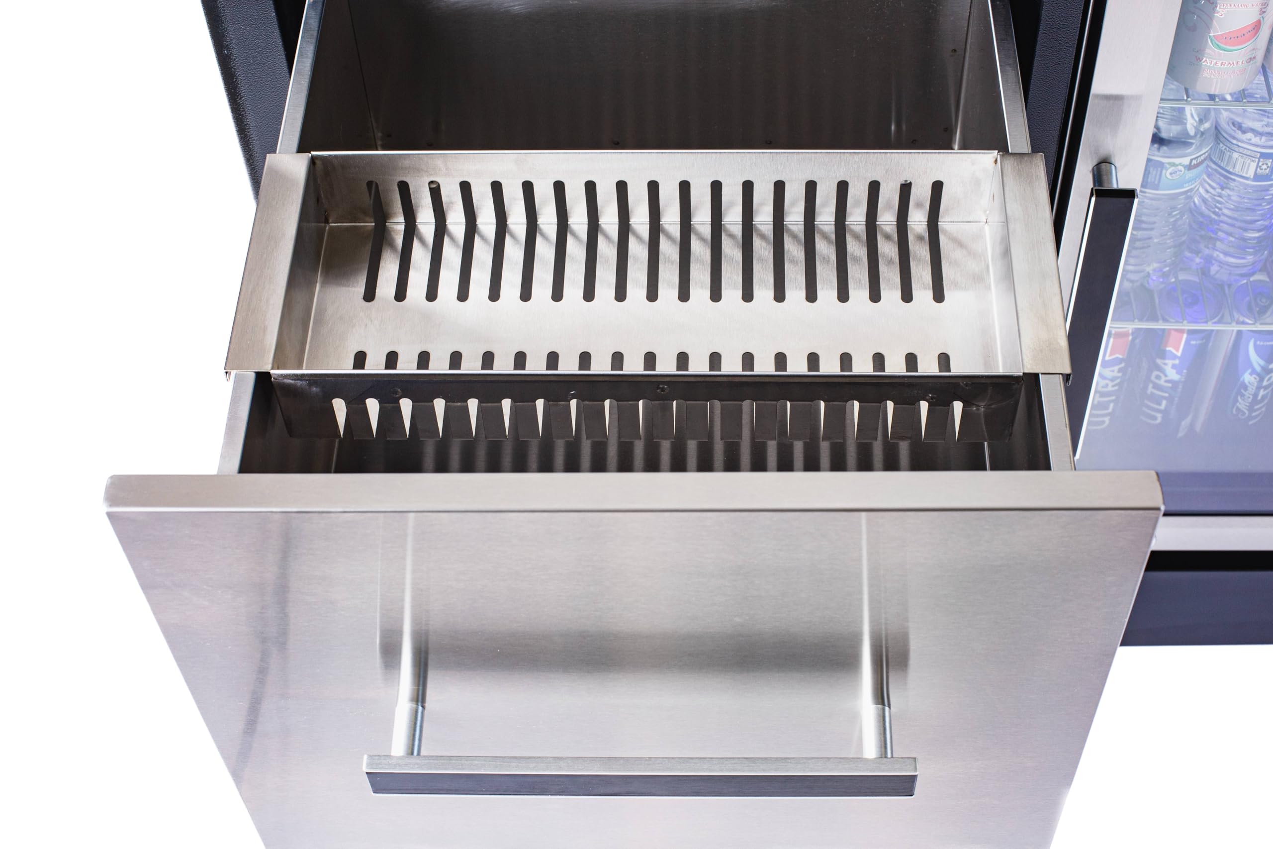 48-Inch Outdoor Kitchen Island Cart with Refrigerator
