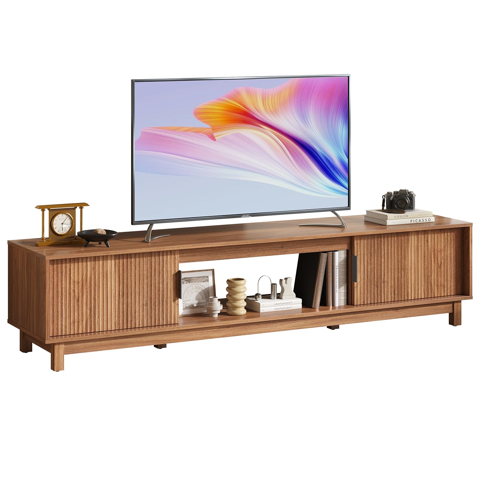 70" Mid-Century Modern TV Stand with Storage Cabinet