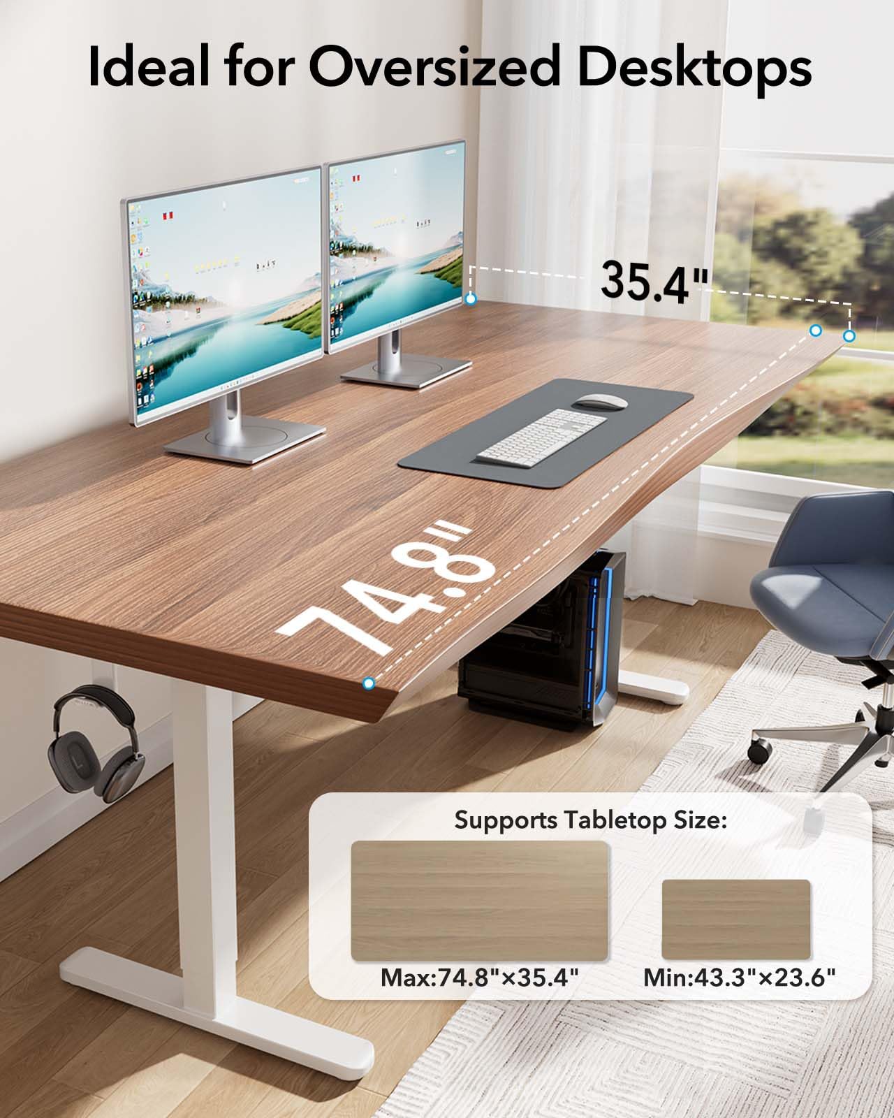 Electric Standing Desk Frame with Brushless Motor