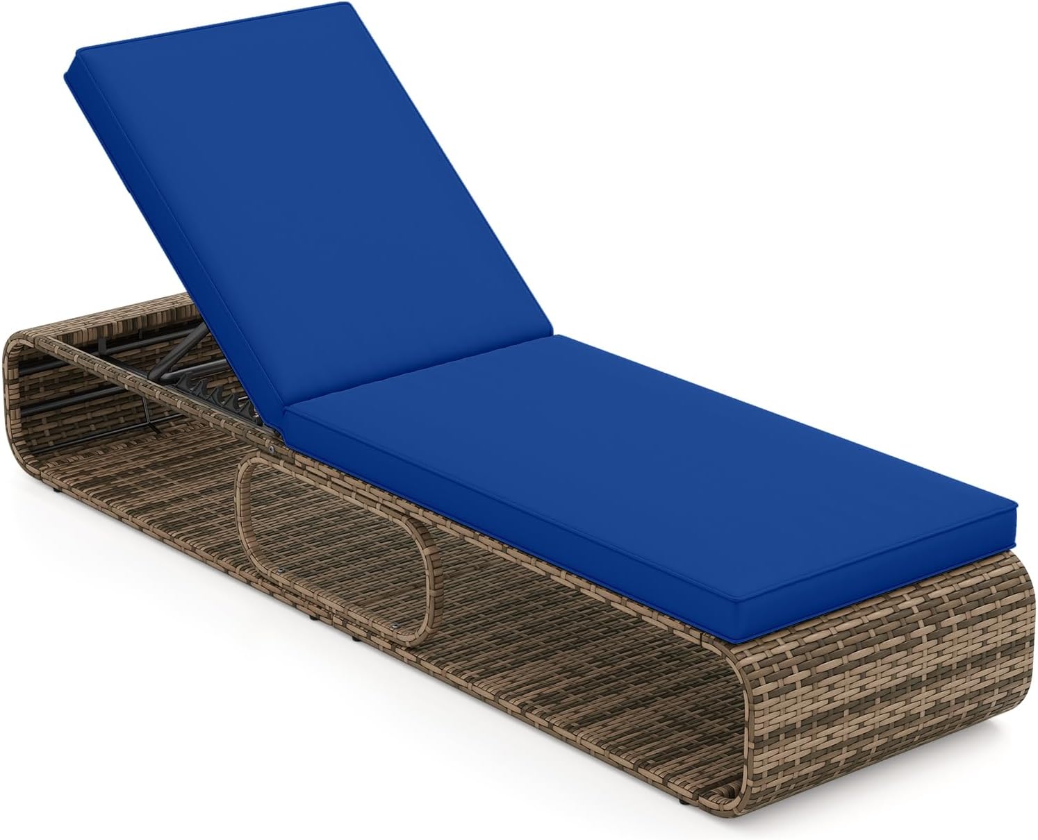 7-Position Outdoor Chaise Lounge Chair with Adjustable Backrest