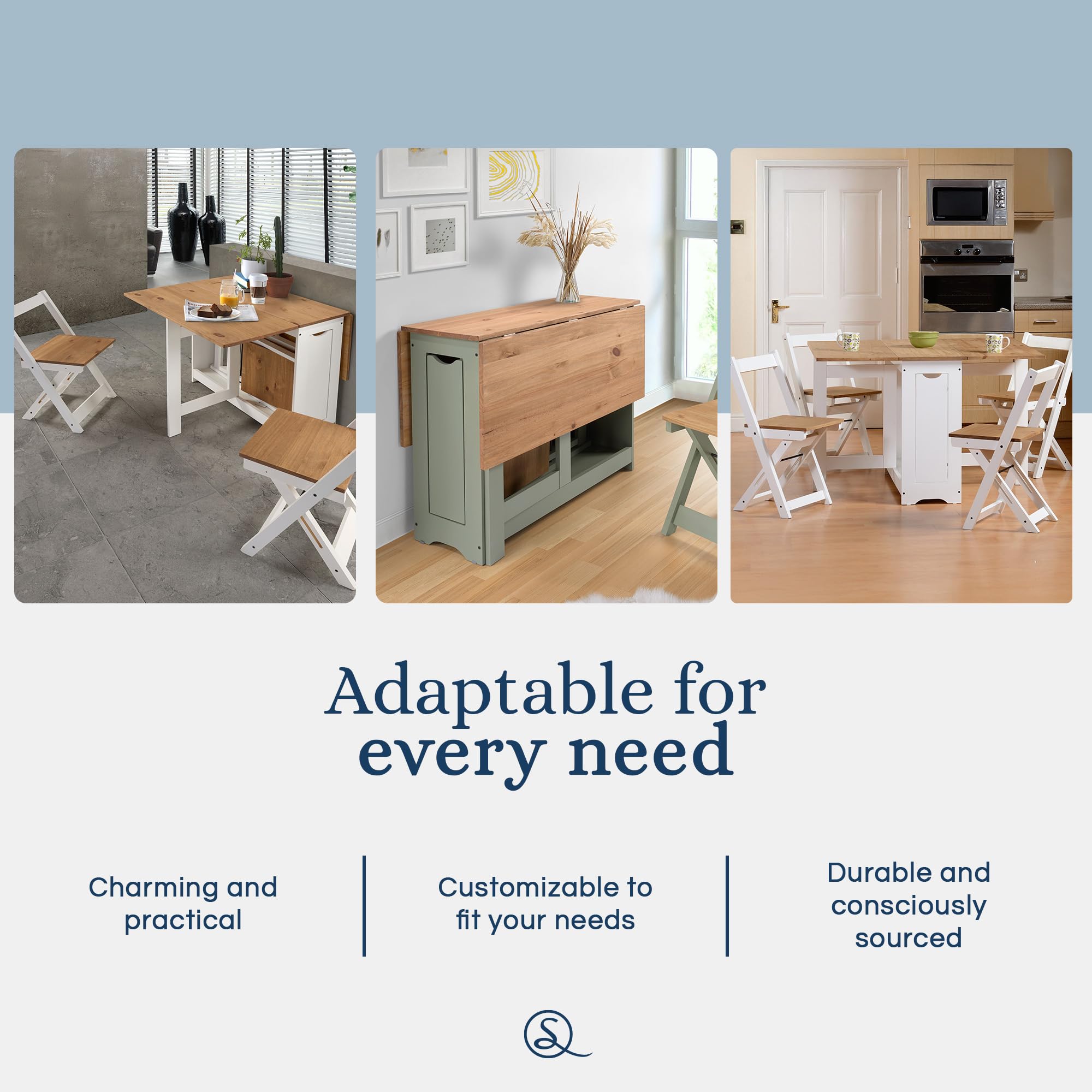 Santos Butterfly Dining Set with 4 Foldable Chairs