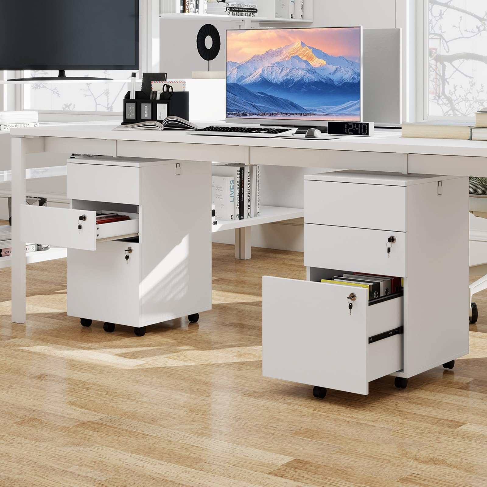 Mobile File Cabinet with 3 Drawers