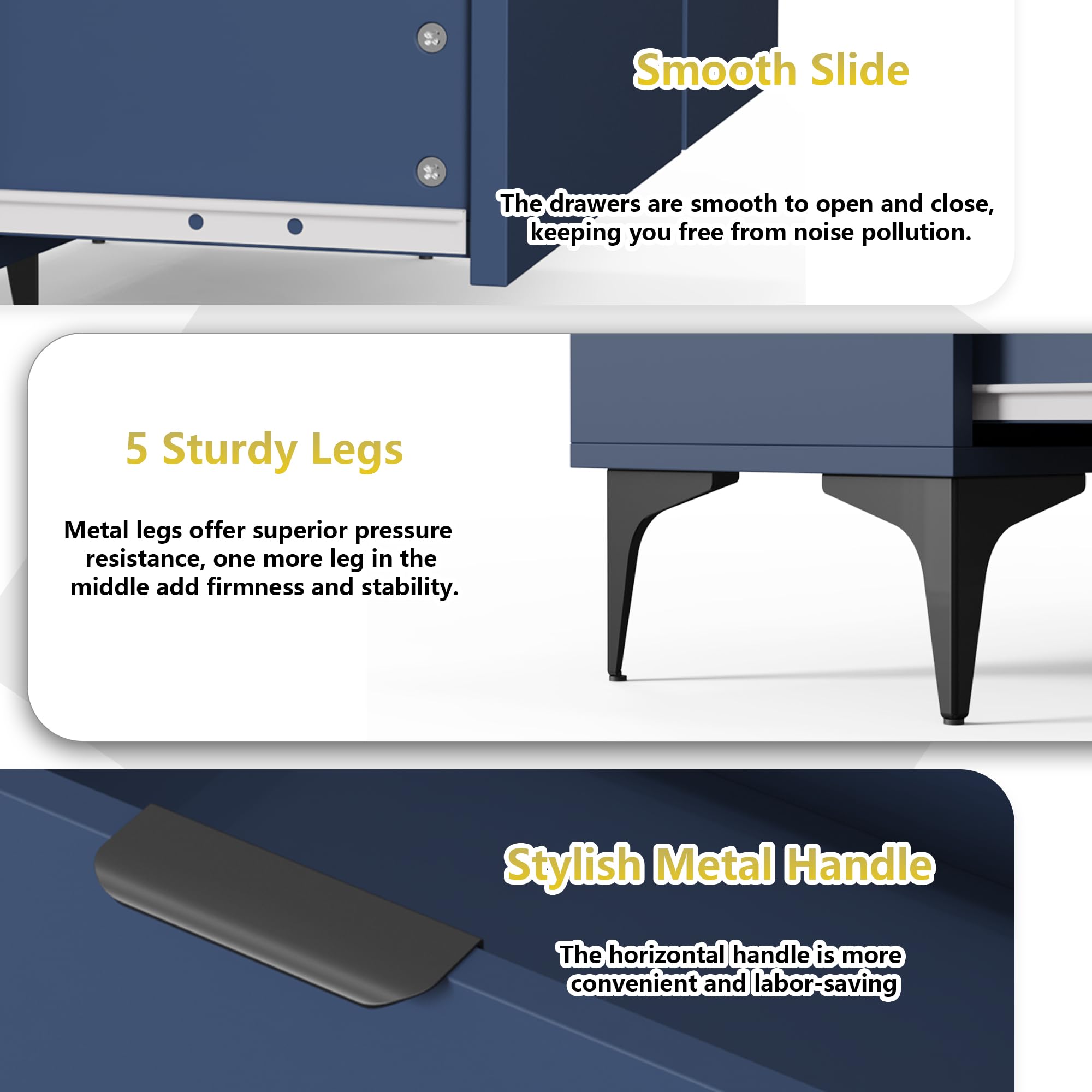 6 Drawer Dresser with LED Light and Charging Station