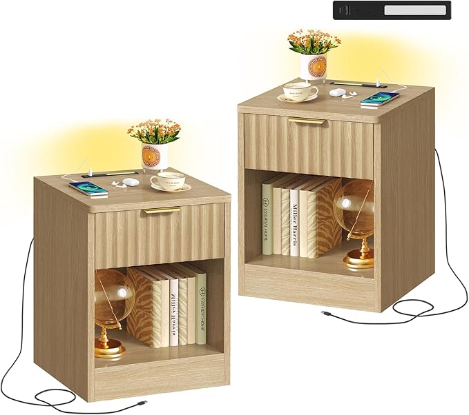 Fluted 6-Drawer Dresser with Metal Handles