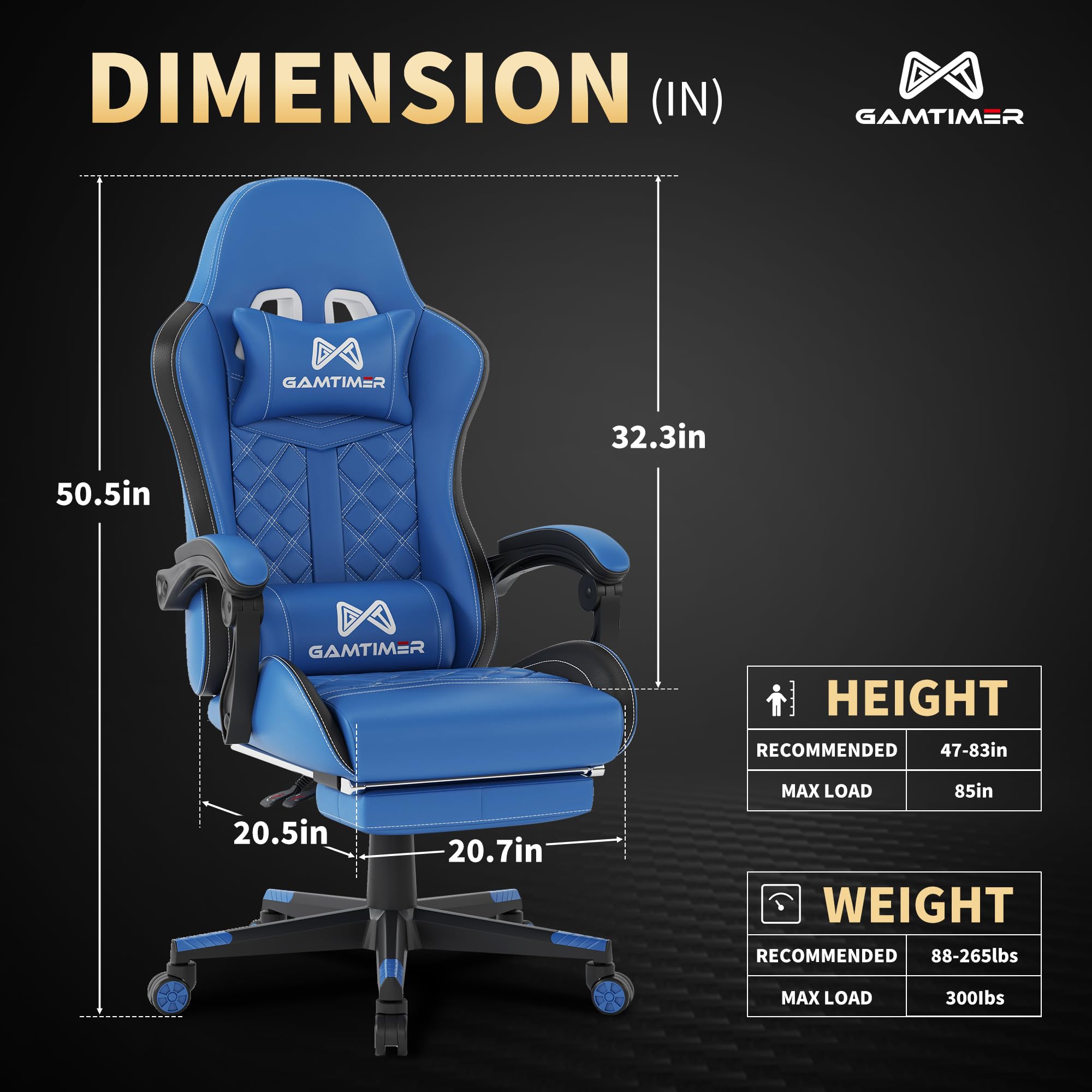 Ergonomic Gaming Chair with Footrest