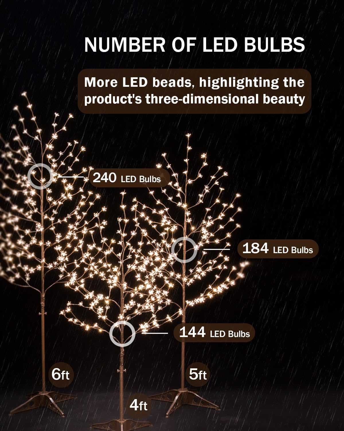 LED Cherry Blossom Tree with Warm White Lights