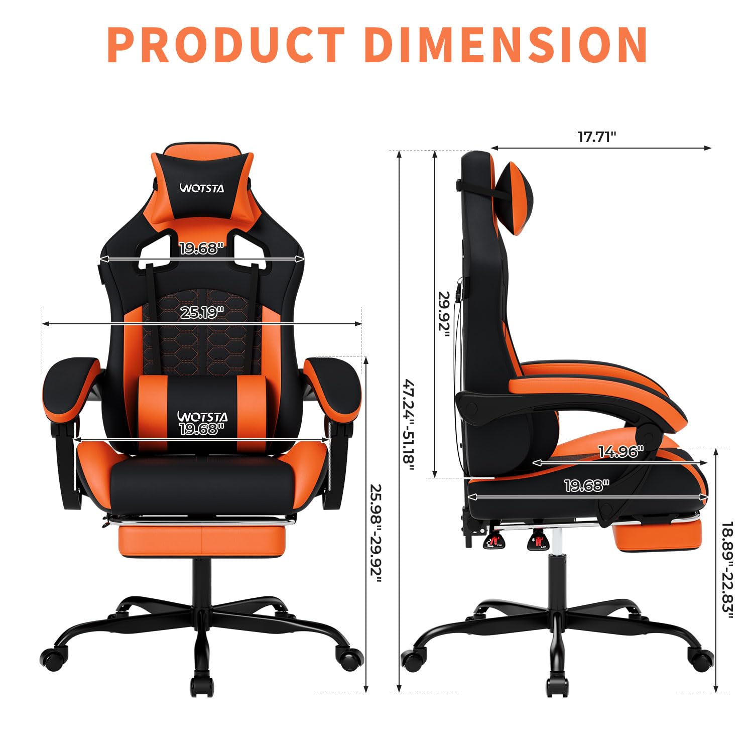 Ergonomic Gaming Chair with Footrest