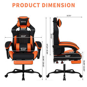 Ergonomic Gaming Chair with Footrest