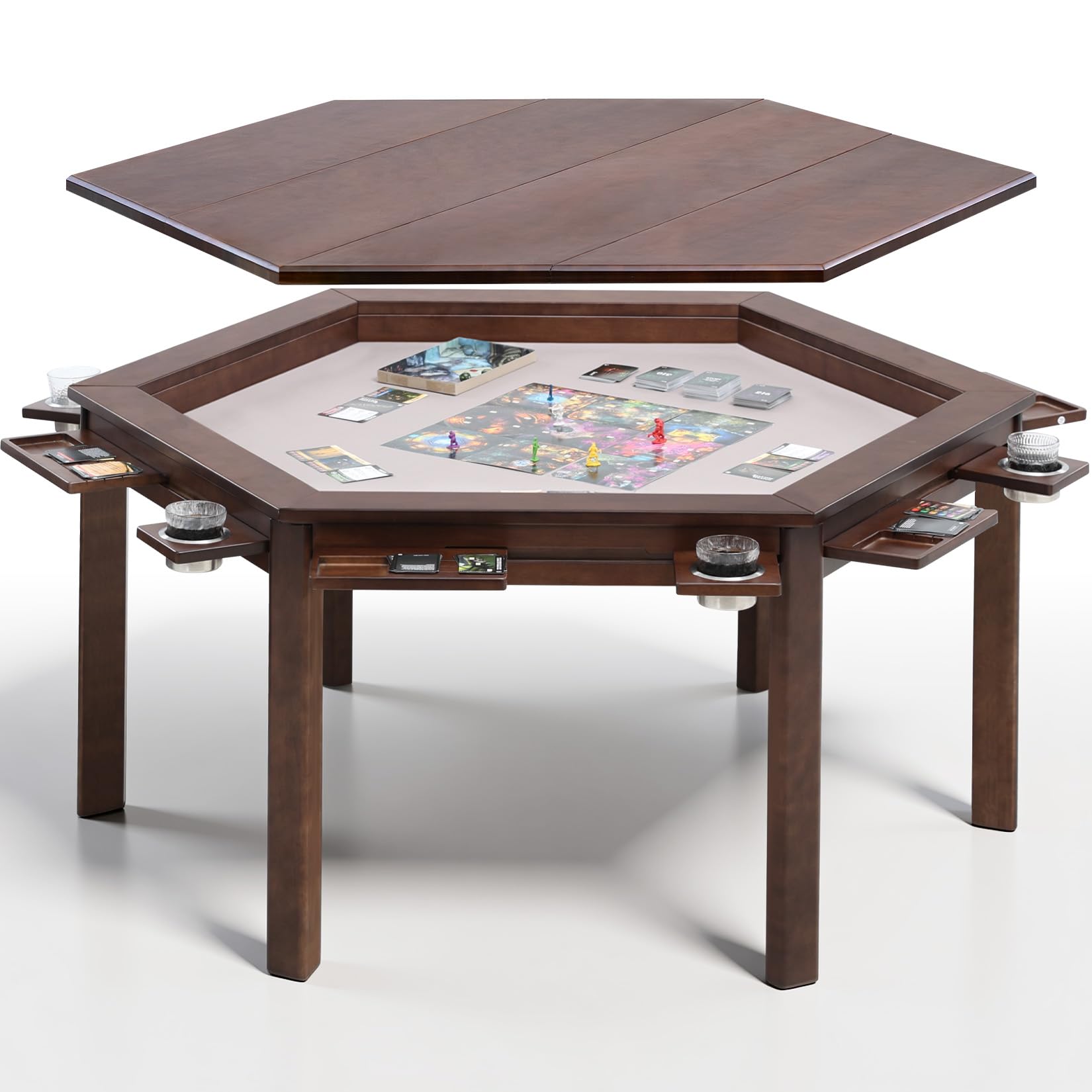 Hexagonal Gaming Table with Removable Top