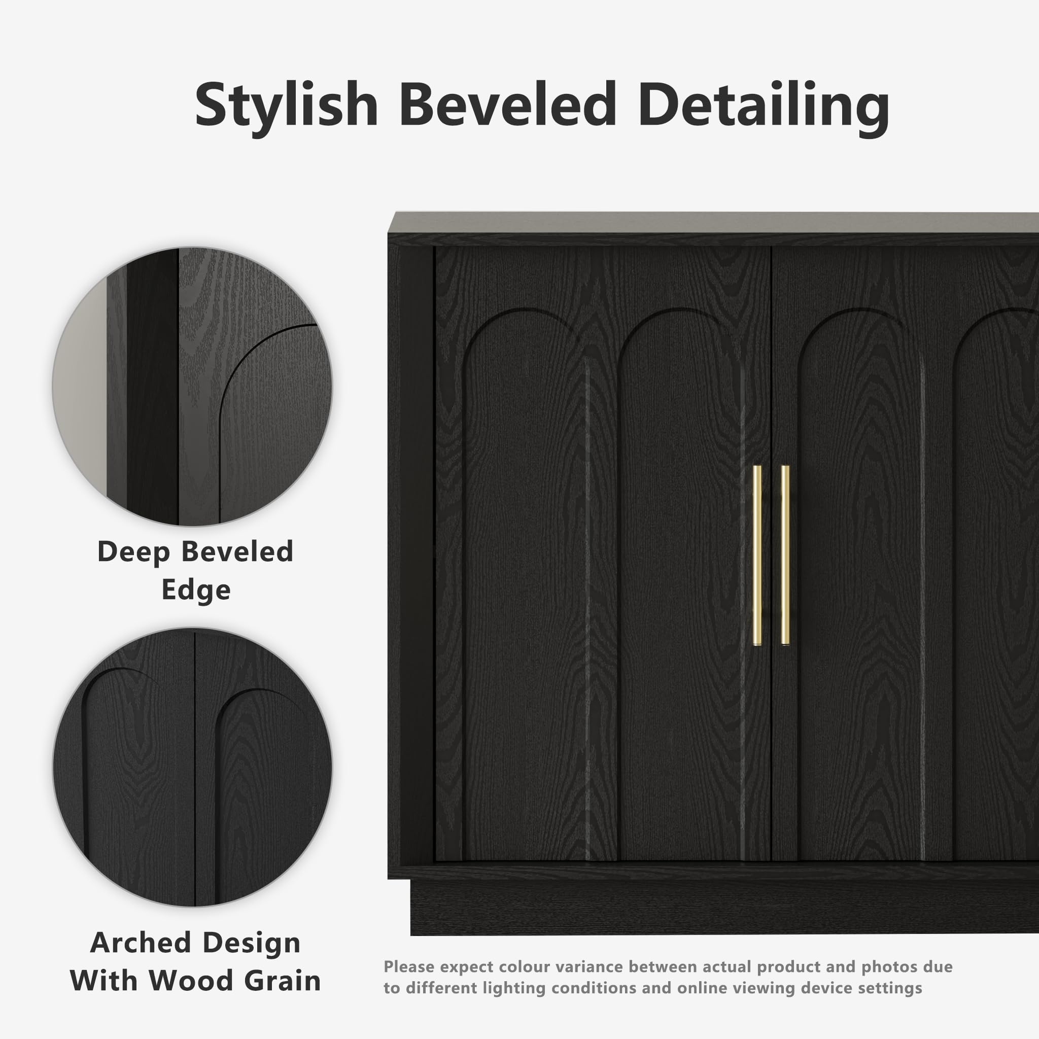 Modern Sideboard Buffet Cabinet with Arched Doors