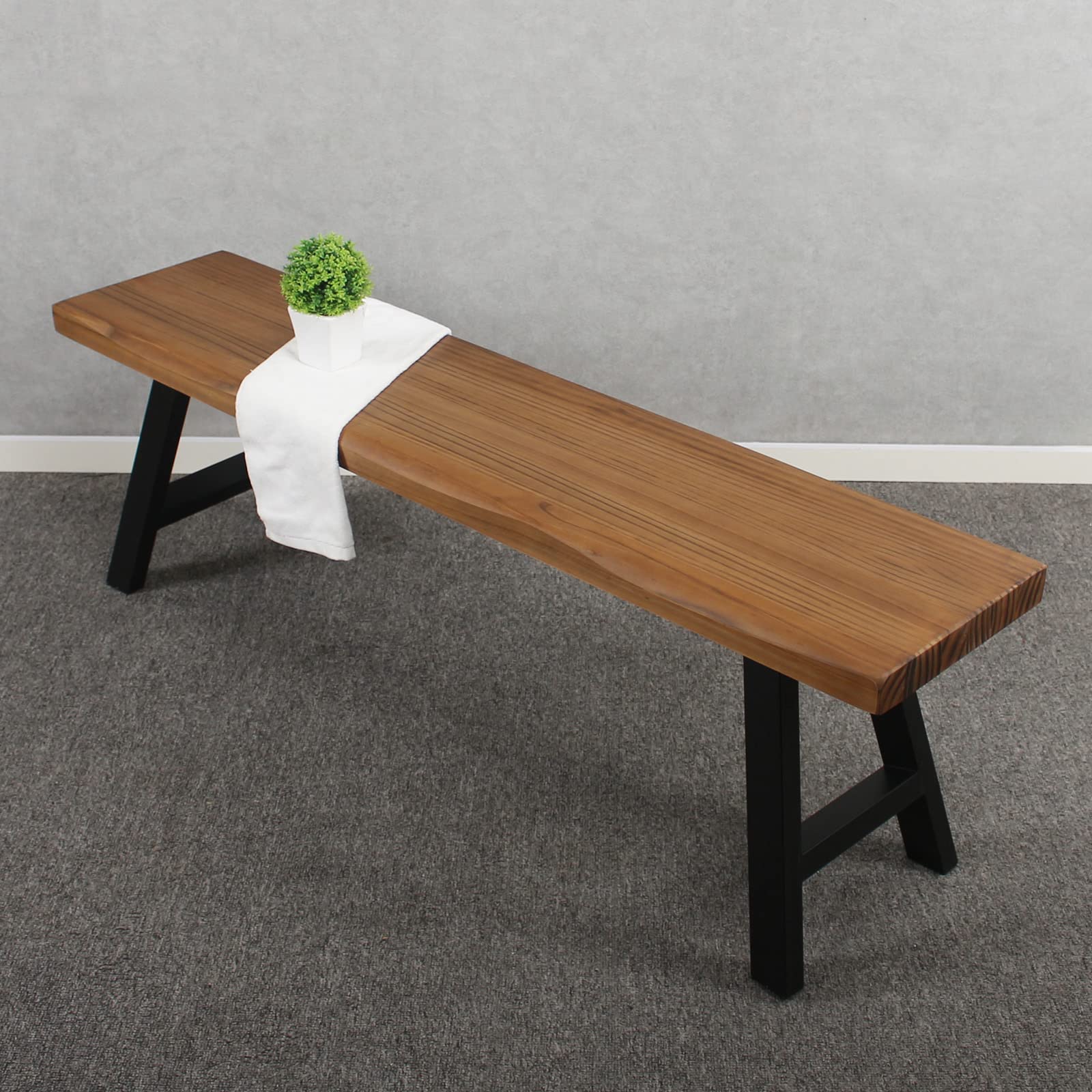 Outdoor Solid Wood Bench 48 Inch
