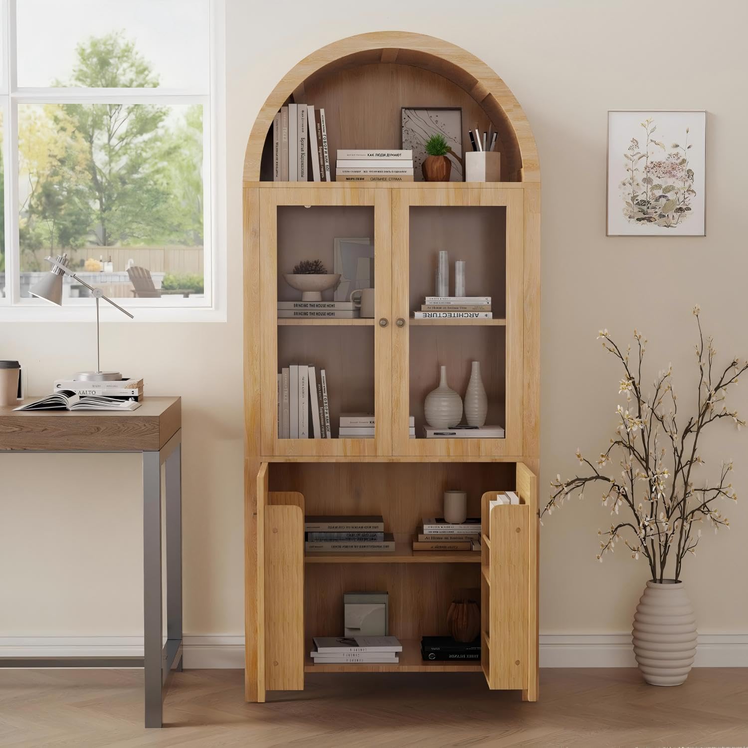 71" Arched Cabinet with Adjustable Shelves